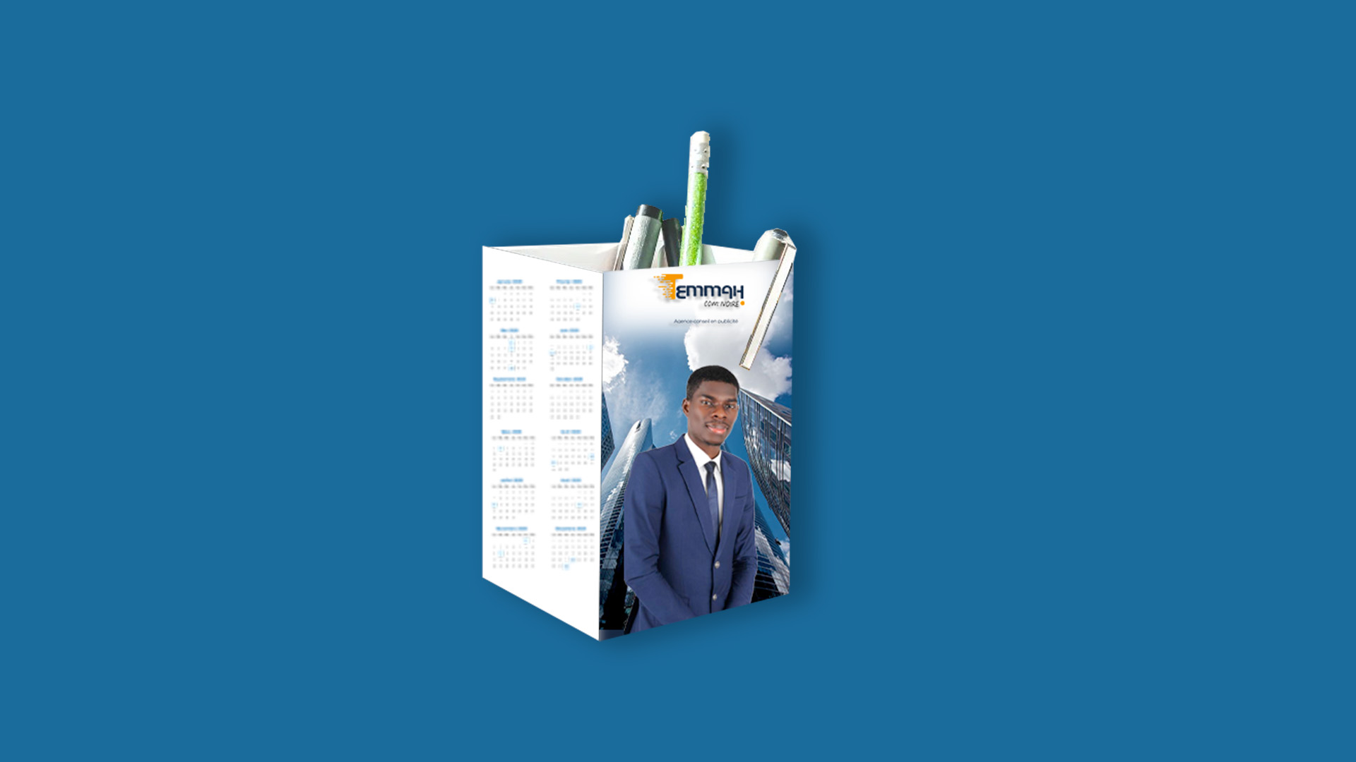 Calendrier boîte à stylos